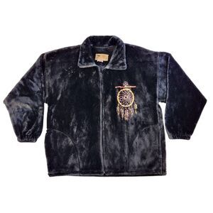 Bear Ridge Outfitters Dream Catcher Native American Zip-Up Fleece Jacket XL USA